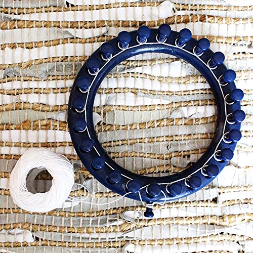 Telar Circular (6 Piezas) - 4 Plástico Telar Circular (14cm, 19cm, 24cm, 29cm), 1 Aguja y 1 Ganchillo Gancho con Instrucciones - Perfecto para Tejedores Principiantes y Profesionales