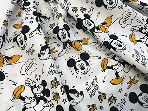 telas mickey mouse platanos 100% popelina algodón