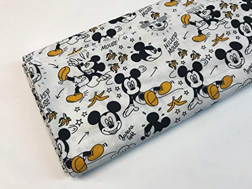 telas mickey mouse platanos 100% popelina algodón