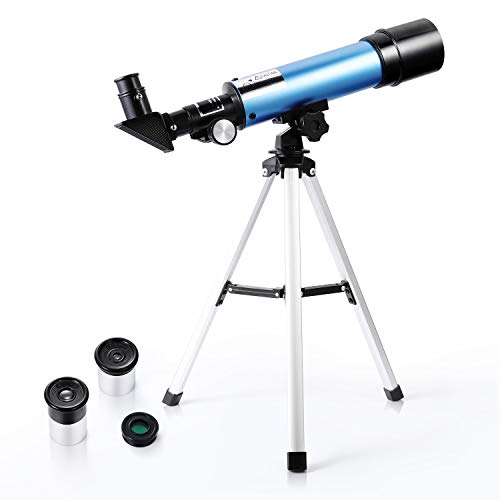 Telescopio Astronómico para Niños 90X HD Refractor de Ciencia Educativa con Trípode para Niños Principiantes – Uverbon