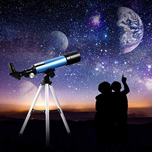 Telescopio Astronómico para Niños 90X HD Refractor de Ciencia Educativa con Trípode para Niños Principiantes – Uverbon