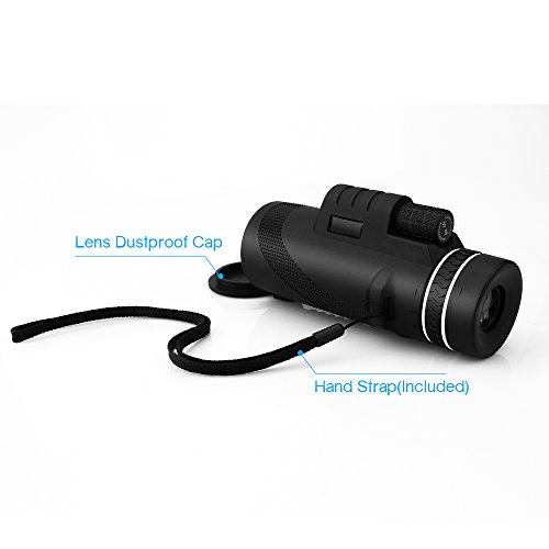 Telescopio monocular 40X60 con enfoque dual zoom óptico Telescopio impermeable a prueba de niebla con visión para día y noche de pájaros turismo caza acampada concierto y mucho más de 500 a 9500metros