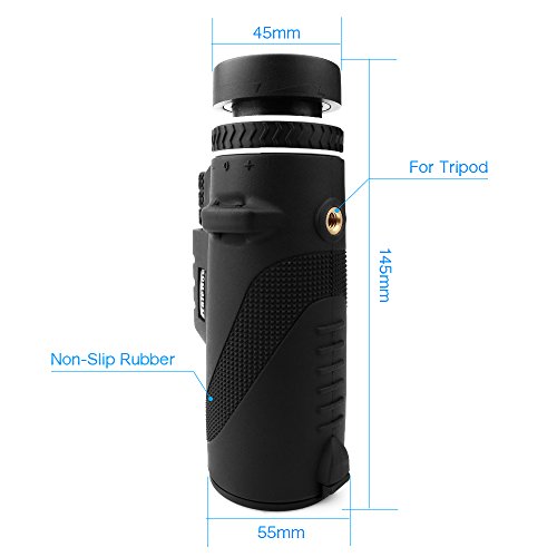 Telescopio monocular 40X60 con enfoque dual zoom óptico Telescopio impermeable a prueba de niebla con visión para día y noche de pájaros turismo caza acampada concierto y mucho más de 500 a 9500metros