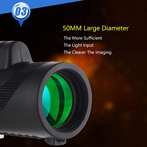 Telescopio monocular 80 x 100 de alta potencia, monocular resistente al agua, compacto, lente óptica monocular, telescopio, telescopio para caza, camping, deportes al aire libre