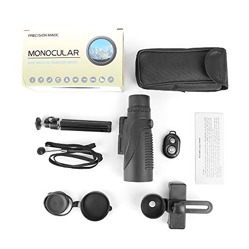 Telescopio monocular de 12 x 50 telescopio telescópico de alta potencia lente FMC impermeable y antiniebla y prisma Bak4 con trípode para observación de aves caza senderismo acampada