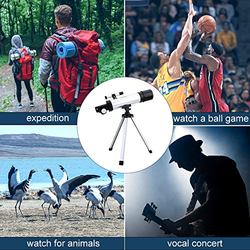 Telescopio monocular de Alta definición 90X Refractor astronómico telescopio Espacial Refractor Telescopio portátil con trípode de Aluminio, Gran Accesorio para entusiastas astronómicos