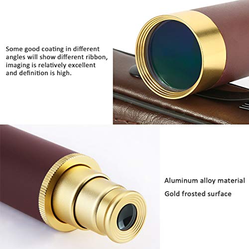 Telescopio monocular Retro Pirata 25 x 30 mm Mini Monocular, Urbetter Ajustable Empujar Tirador de Mano Impermeable Bolsillo monocular telescopio Bolsa de Transporte para niños Scouts