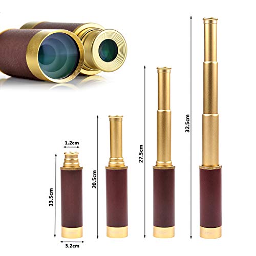 Telescopio monocular Retro Pirata 25 x 30 mm Mini Monocular, Urbetter Ajustable Empujar Tirador de Mano Impermeable Bolsillo monocular telescopio Bolsa de Transporte para niños Scouts