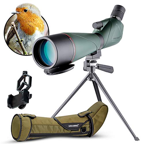 Telescopio Terrestre 20-60X80 Profesional Telescopio Monocular Impermeable Birdwatching HD con Adaptador de Teléfono y Trípode para Tiro con Arco, Safari Sightseeing, Stargazing, Camping