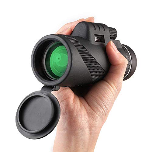 Telescopios monoculares, 40 x 60 monocular Compacto, Impermeable, Baja visión Nocturna para Adultos, niños, Caza, Camping, conciertos de Viaje (Negro)