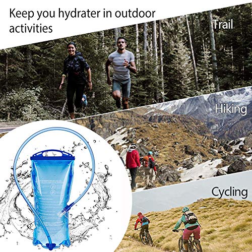 Telisii 2L Hydration Bladder Liter Leak Proof Water Reservoir, Easy Cleaning Portable Water Reservoir Pack,for Hiking Biking Climbing Cycling Running Camping