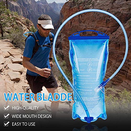 Telisii 2L Hydration Bladder Liter Leak Proof Water Reservoir, Easy Cleaning Portable Water Reservoir Pack,for Hiking Biking Climbing Cycling Running Camping