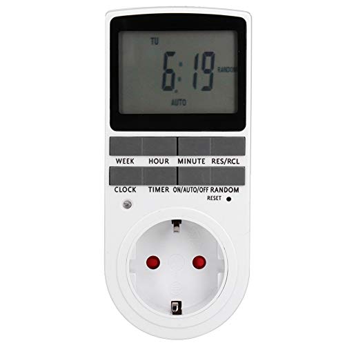 Temporizador de salida 10A, enchufe de interruptor temporizador programable, para electrodomésticos de cocina, lámpara, ventilador, cargadores de teléfono móvil(#1)