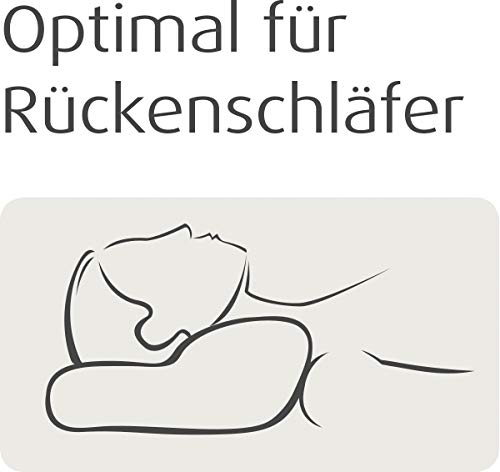 Tempur Millennium - Almohada cervical ergonómica para dormir de espalda, tamaño, fibra sintética, Blanco, pequeño