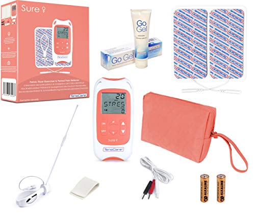 TensCare Sure+ Ejercitador Kegel para el suelo pélvico de las mujeres. Tratamiento de incontinencia. Fortalecer y tonificar el suelo pélvico. Un programa adicional de alivio de los cólicos menstruales