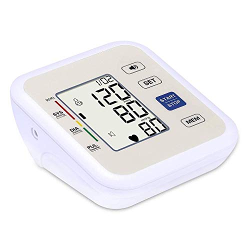 Tensiómetro de Brazo Monitor de presión arterial automático exacto superior del brazo digital BP Manguito Máquina del ritmo cardíaco del pulso esfigmomanómetro de Monitoreo en Casa y Hospital de Salud