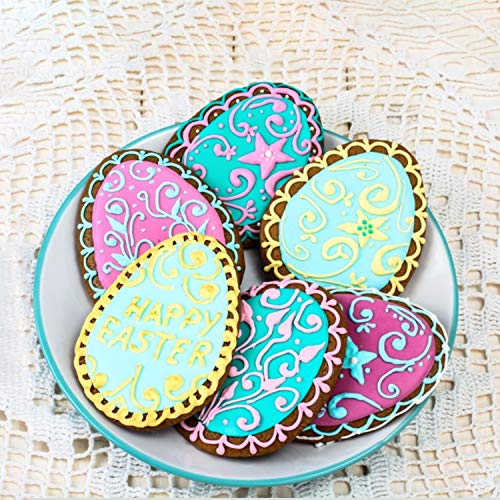 TENSUN 12 Piezas Molde de Galletas de Acero Inoxidable para Pascua, Navidad, Halloween, Horneado de Galletas de Pascua, Molde de Galletas de Huevo y Conejo, Molde de Galletas para niños