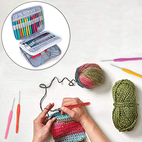 Teomoy Organizador para las agujas de tricotar circulares intercambiables, ganchos ergonómicos del ganchillo, accesorios que hacen punto y más, NINGUNOS accesorios incluidos, Gatos Rosado