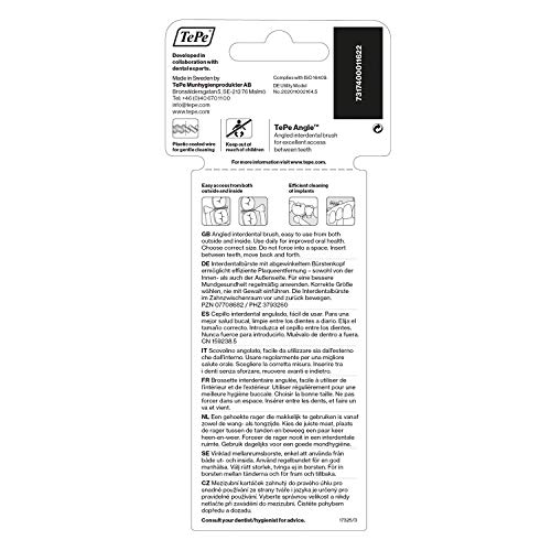 TePe Angle Cepillos interdentales angulados / Palillos interdentales / Tamaño 5, diámetro 0,8 mm / Pack de 6, color verde