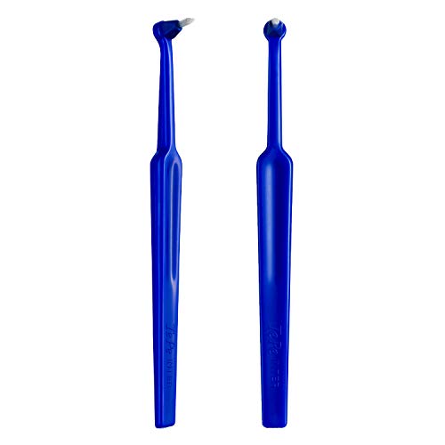 TePe Interspace - Cepillo de dientes manual en ángulo/Cepillo para brackets/Limpieza interdental / 4 cabezales de repuesto/textura mediana/color azul