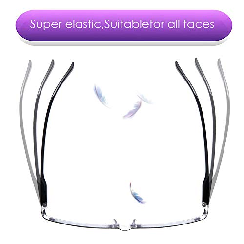 TERAISE 4PCS Moda Gafas de lectura con luz anti-azul Lectores de calidad Gafas para lectura para hombres y mujeres Computadora/teléfono celular Bloqueo de luz azul Gafas de lectura Marco(1.0X)