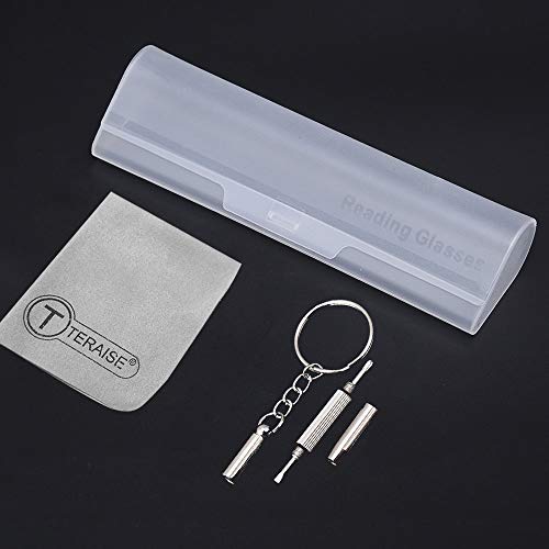 TERAISE 4PCS Moda Gafas de lectura con luz anti-azul Lectores de calidad Gafas para lectura para hombres y mujeres Computadora/teléfono celular Bloqueo de luz azul Gafas de lectura Marco(1.0X)