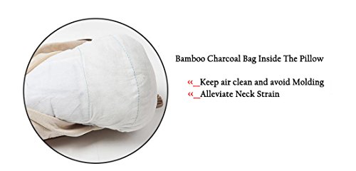 Terapéutica de viaje Cervical cuello almohada Reposacabezas de Coche Trasera Compatible con ajustable elástica correa bolsa de carbón de bambú Insertos