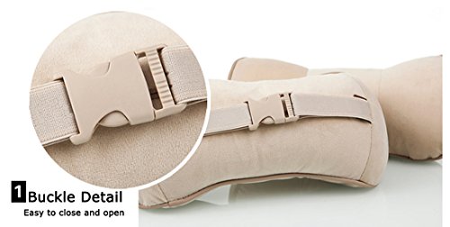 Terapéutica de viaje Cervical cuello almohada Reposacabezas de Coche Trasera Compatible con ajustable elástica correa bolsa de carbón de bambú Insertos
