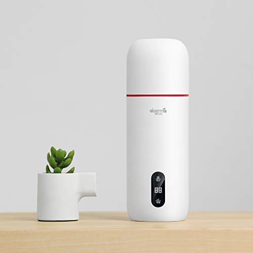 Termo Taza Electrico Calentador,para Mijia Deerma Termo Taza 350ML Taza de Viaje Inoxidable,Pantalla LED Táctil Inteligente con Temperatura,para Bebidas Frías y Calientes Bebidas té Café Agua