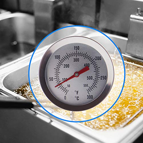 Termómetro de aceite para frituras - Termómetro de acero inoxidable para frituras de 150 mm con un útil clip para la sartén Ideal para cocinar aceite, para freír con tranquilidad