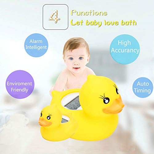 Termómetro de Baño bebe, Termómetro Bebe Bañera digital, Termómetro Agua Bebe para Habitación y Baño, con Alarma LED, Pato amarillo