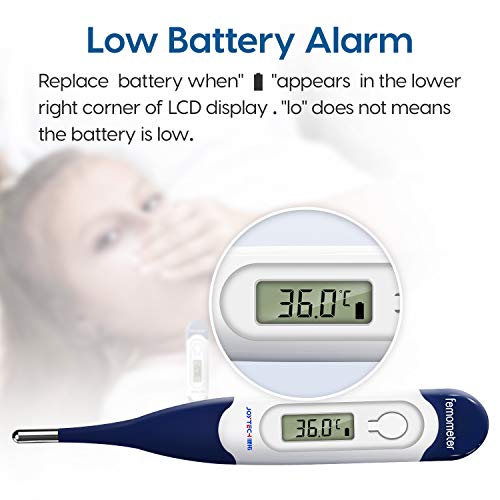 Termómetro Digital para la Fiebre con punta flexible, Termómetro Médico Oral para una Rápida Medición de la Temperatura Corporal vía Oral, Rectal y en las Axilas para Niños, Adultos y Bebés