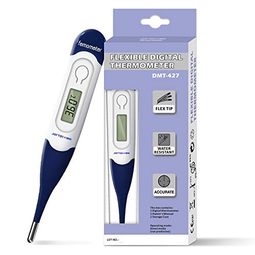 Termómetro Digital para la Fiebre con punta flexible, Termómetro Médico Oral para una Rápida Medición de la Temperatura Corporal vía Oral, Rectal y en las Axilas para Niños, Adultos y Bebés