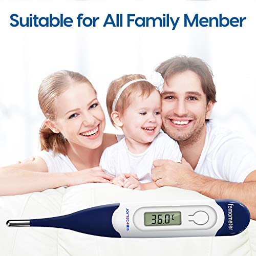 Termómetro Digital para la Fiebre con punta flexible, Termómetro Médico Oral para una Rápida Medición de la Temperatura Corporal vía Oral, Rectal y en las Axilas para Niños, Adultos y Bebés