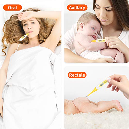 Termometro digital termómetro corporal IDOIT para adultos con punta flexible termómetro de temperatura rectal,oral, axilas, lectura rápida y precisa para adultos, niños, bebés