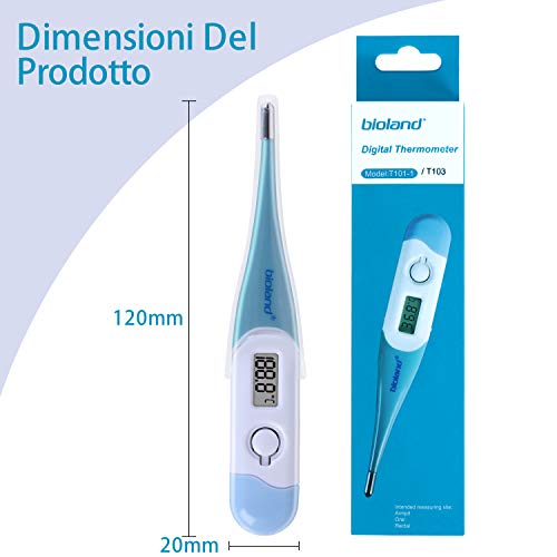 Termómetro digital, termómetro electrónico preciso AGM, termómetro de cuerpo oral de precisión rápida para adultos, niños y bebés, señal acústica de pantalla LCD, AZUL