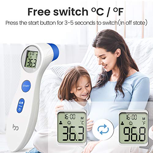 Termómetro Médico de Frente, Termómetro Digital para Medir de Forma Instantánea y Precisa la Fiebre con Pantalla LCD para Toda la Familia por femometer