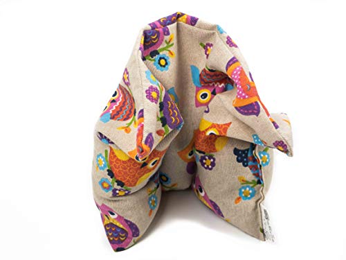 TERMOSAK 37x25 cm, Cojín térmico modulado con separaciones, saco térmico hot-cold (calor/frio) de semillas alta densidad y lavanda. (37x25, Buhos)