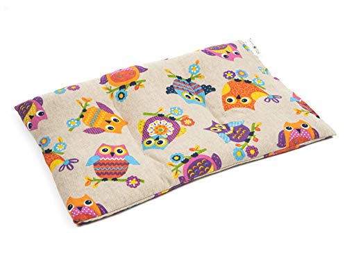 TERMOSAK 37x25 cm, Cojín térmico modulado con separaciones, saco térmico hot-cold (calor/frio) de semillas alta densidad y lavanda. (37x25, Buhos)