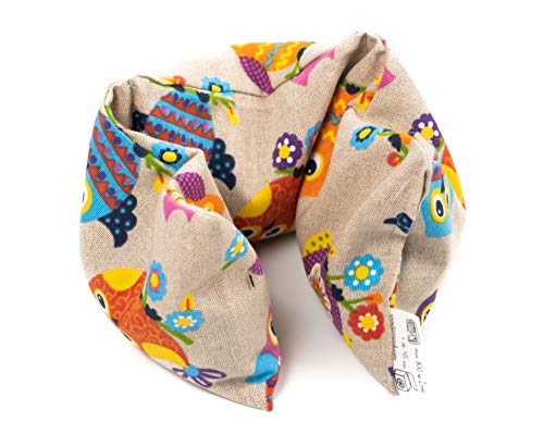 TERMOSAK 45x14 cm, Cojín térmico modulado con separaciones, saco térmico hot-cold (calor/frio) de semillas alta densidad y lavanda. (45x14, Buhos)