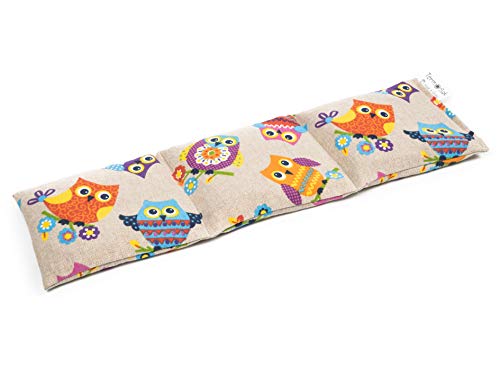 TERMOSAK 45x14 cm, Cojín térmico modulado con separaciones, saco térmico hot-cold (calor/frio) de semillas alta densidad y lavanda. (45x14, Buhos)