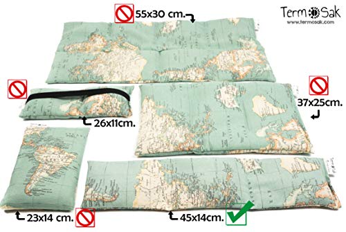 TERMOSAK 45x14 cm, Cojín térmico modulado con separaciones, saco térmico hot-cold (calor/frio) de semillas alta densidad y lavanda. (45x14, Estrellas)