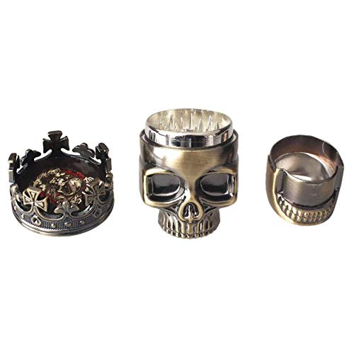 Terraberk King Skull Manual Mill detectores de Humo Metal Tabaco Especias trituradora - Pack: si
