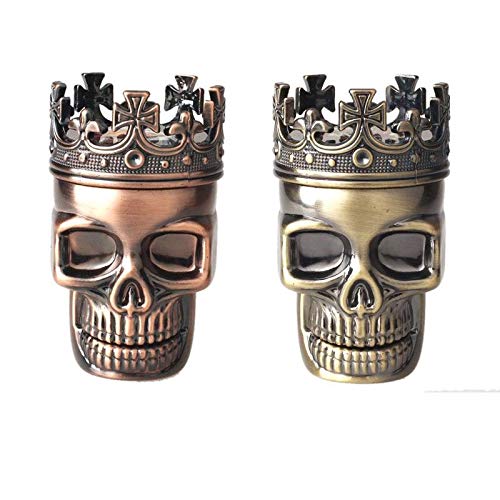 Terraberk King Skull Manual Mill detectores de Humo Metal Tabaco Especias trituradora - Pack: si