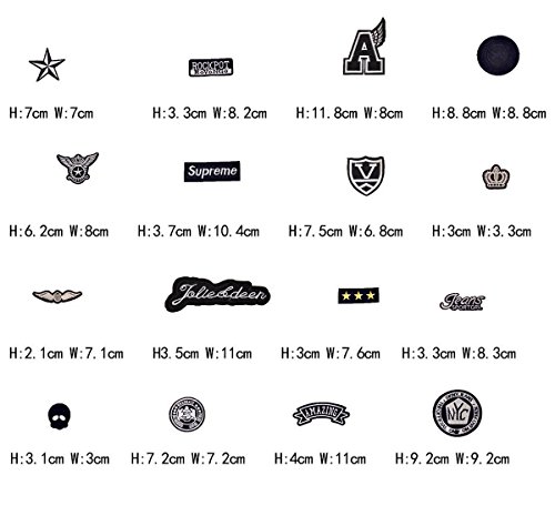 Tesan - Parche bordado termoadhesivo para planchar o coser, 25 unidades, diseño vintage, para vestidos, camisetas, vaqueros, prendas, bolsos