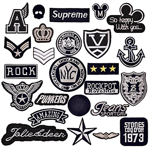 Tesan - Parche bordado termoadhesivo para planchar o coser, 25 unidades, diseño vintage, para vestidos, camisetas, vaqueros, prendas, bolsos