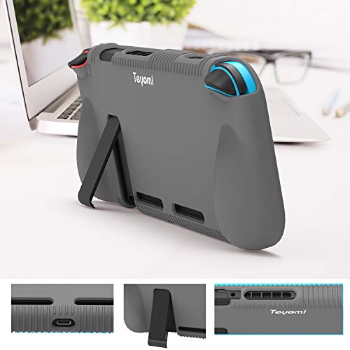 Teyomi Funda Nintendo Switch, Carcasa Protectora de Silicona para Nintendo Switch con 2 Ranuras de Almacenamiento para Tarjetas de Juego Absorción de Choque y Antiarañazos