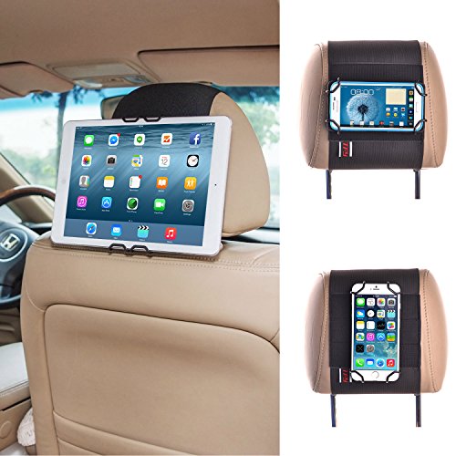 TFY Soporte para Reposacabezas de Coche para Teléfonos Inteligentes y Tablets-Fire phone iPhone 6/6S&iPhone 6/6S Plus - iPad & iPhone 4/5 Samsung Galaxy cell phone and Tab - Nexus 5 / 7 / 10 - HTC Desire / Butterfly / One (Max & Mini)