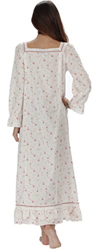 The 1 for U 100% Algodón Largo Camisón-Martha-S-XXXXL - Crema Vintage Road, 3XL