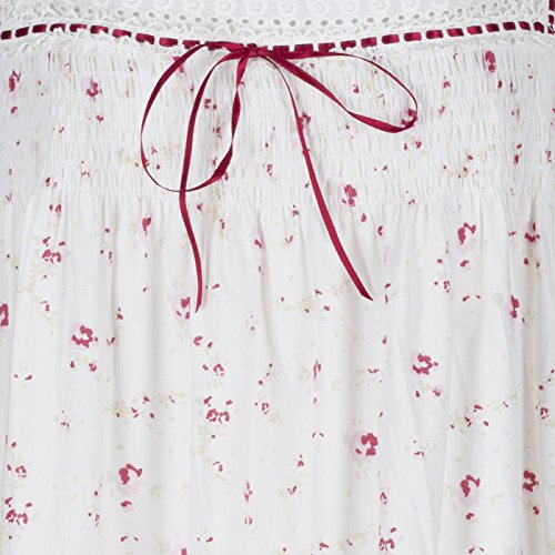 The 1 for U 100% Algodón Largo Camisón-Martha-S-XXXXL - Crema Vintage Road, 3XL